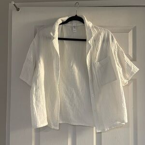 White short sleeve button up